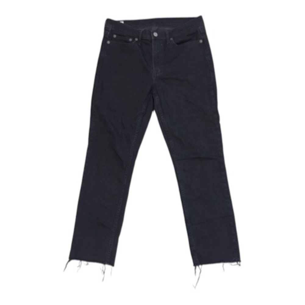 Gap Womens Vintage Slim Mid Rise Black Raw Hem Stretch Denim Jeans Size 29 8R